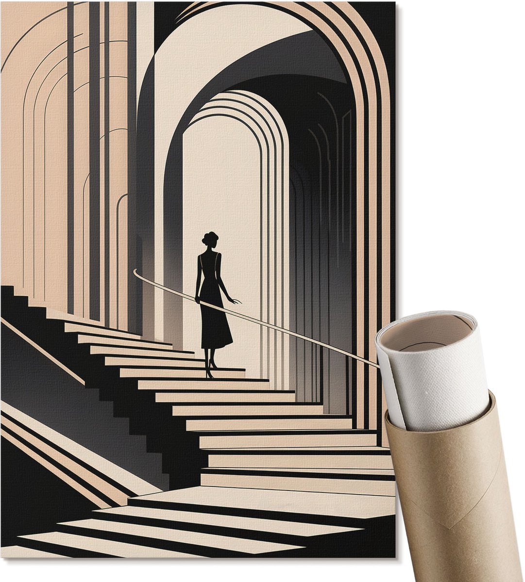 Coloray Polycanvas Wandposter - Noorderlicht, Fotografie - A3 - Groen Illustratie - Rechthoek - Canvasposter - Woonkamer, Slaapkamer, Kantoor - Modern