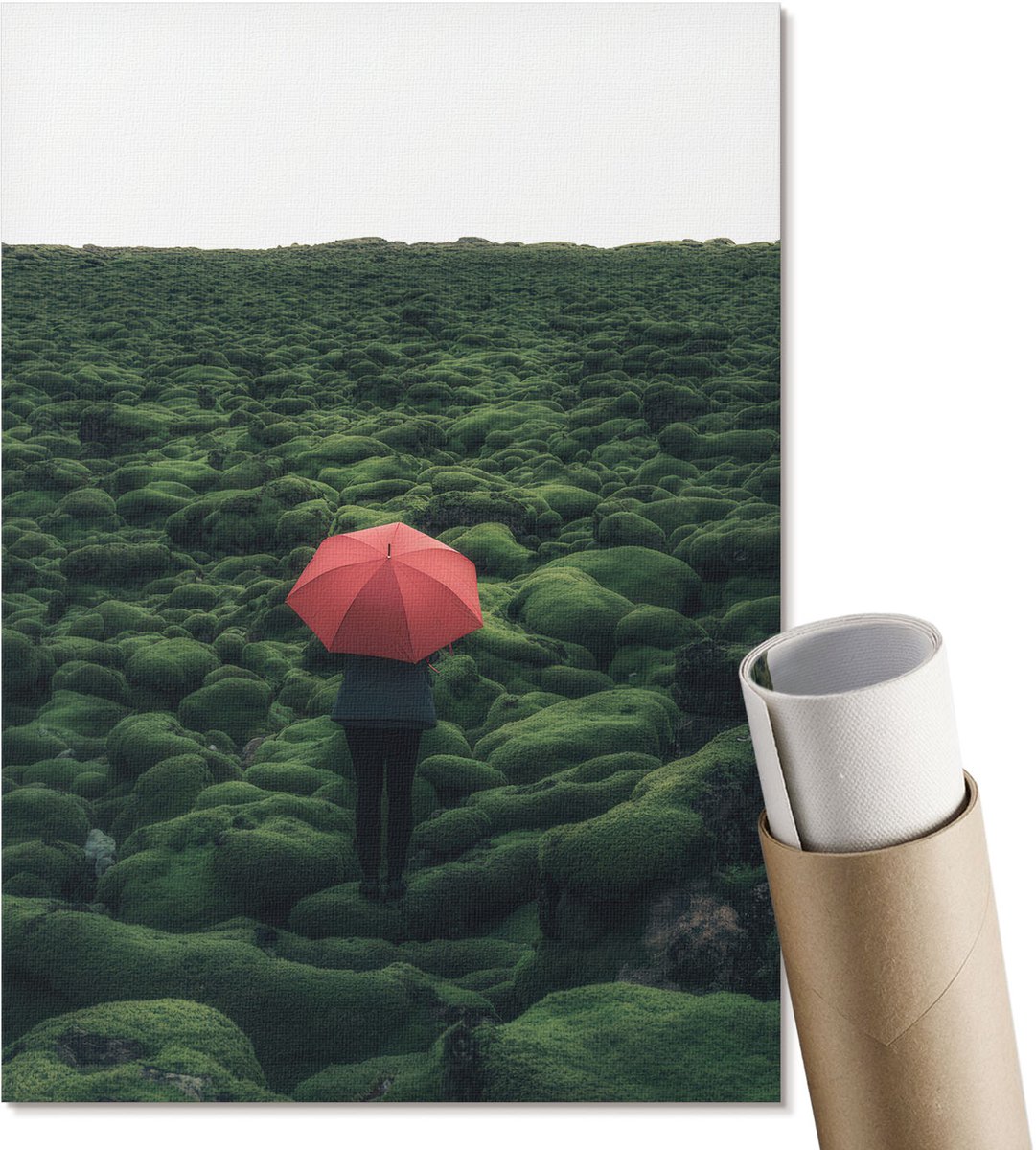 Coloray Canvas Poster Polycanvas - Een Leuk Souvenir, Bruin - A4 - Groen Decoratie - Rechthoek - Decoratieve poster - Kantoor - Modern