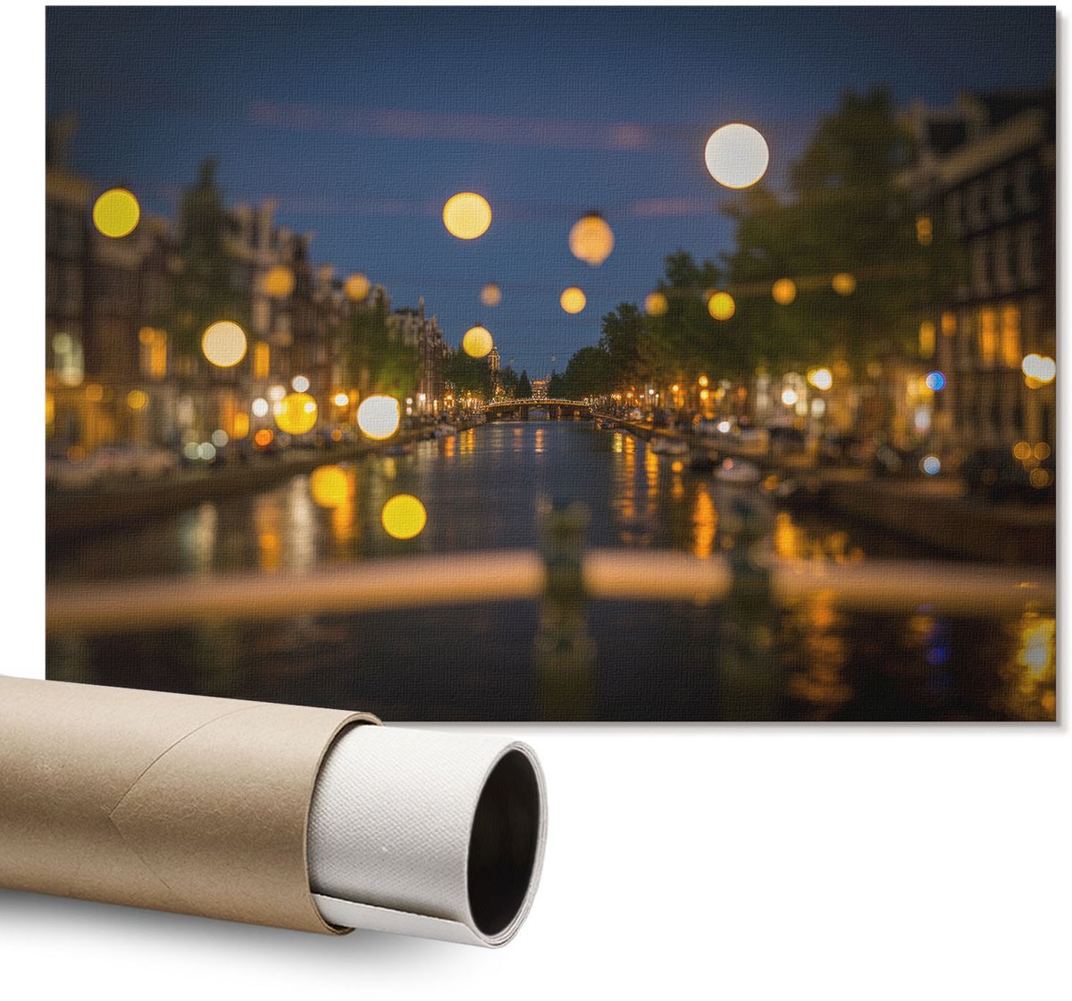 Coloray Polycanvas Wandposter – Stedelijke Magie, Blauw – A1 – Blauw Decoratie – Rechthoek – Decoratieve Wandposter – Kantoor – Klassiek