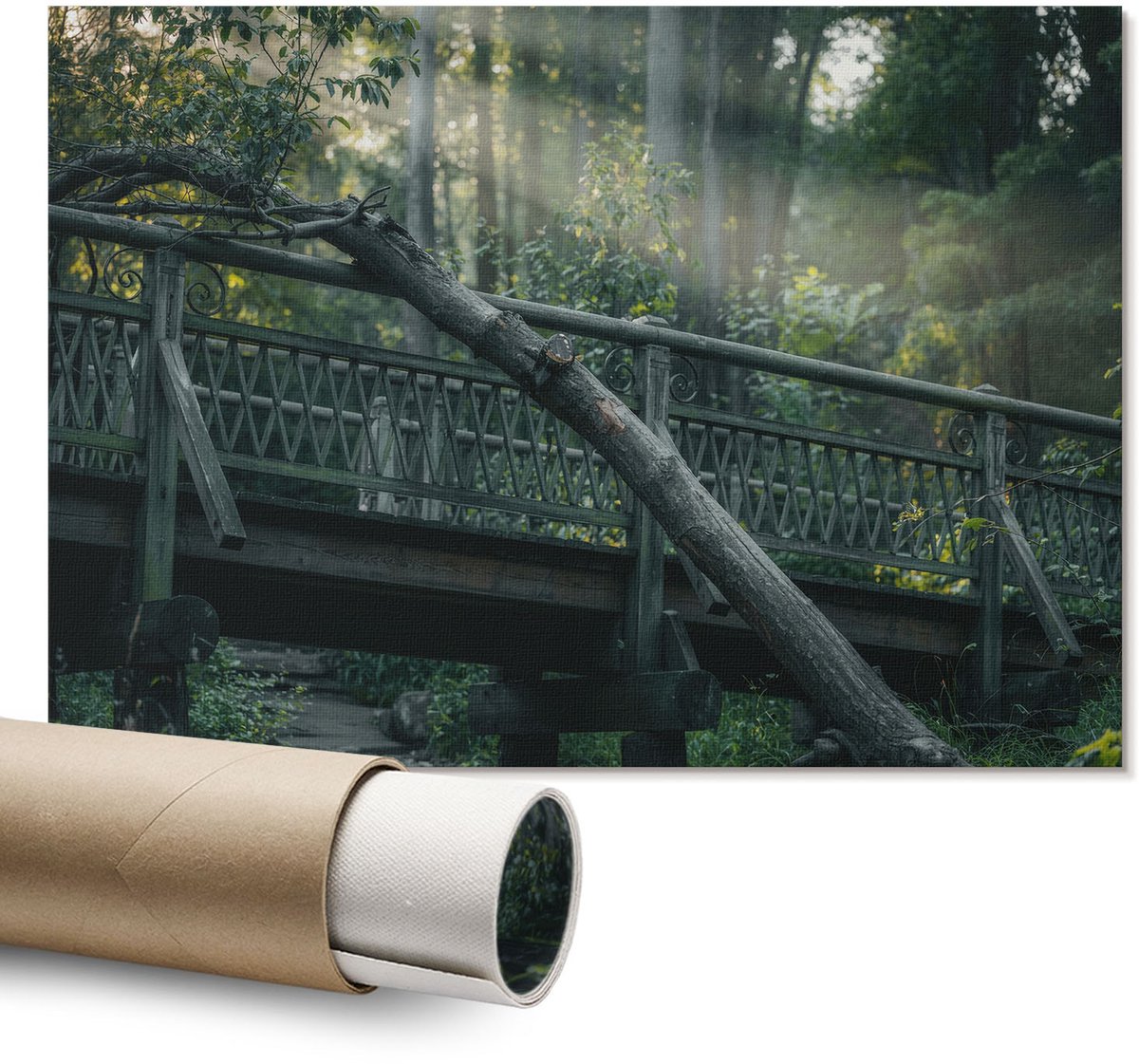 Coloray Polycanvas Wandposter - Stadstram, Fotografie - A1 - Beige Illustratie - Rechthoek - Canvasposter - Woonkamer - Modern