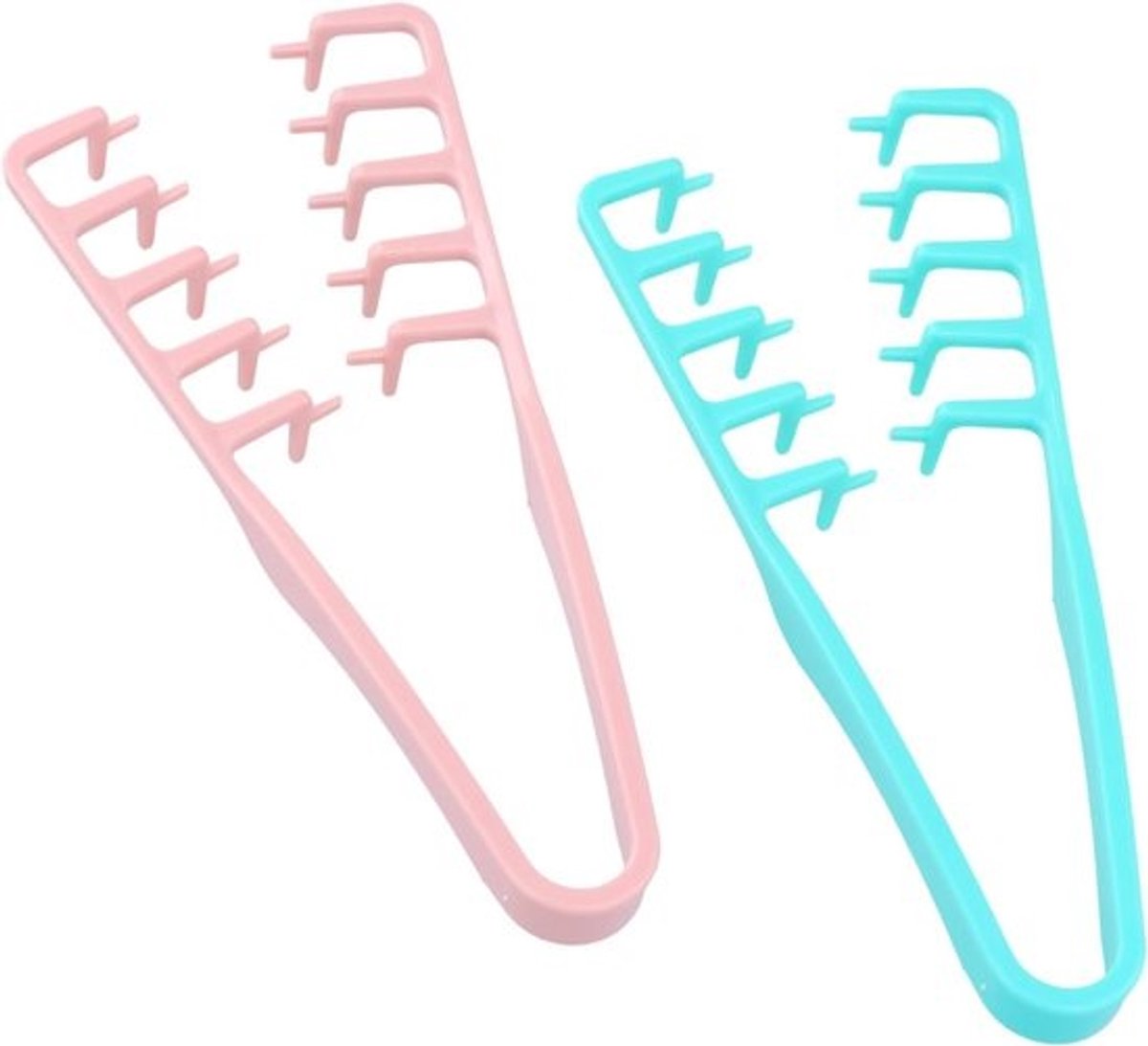 Textuurkam Set - Brede Tanden Kam - Volume Creëren - Ergonomisch Ontwerp - 2 Stuks - Groen Roze