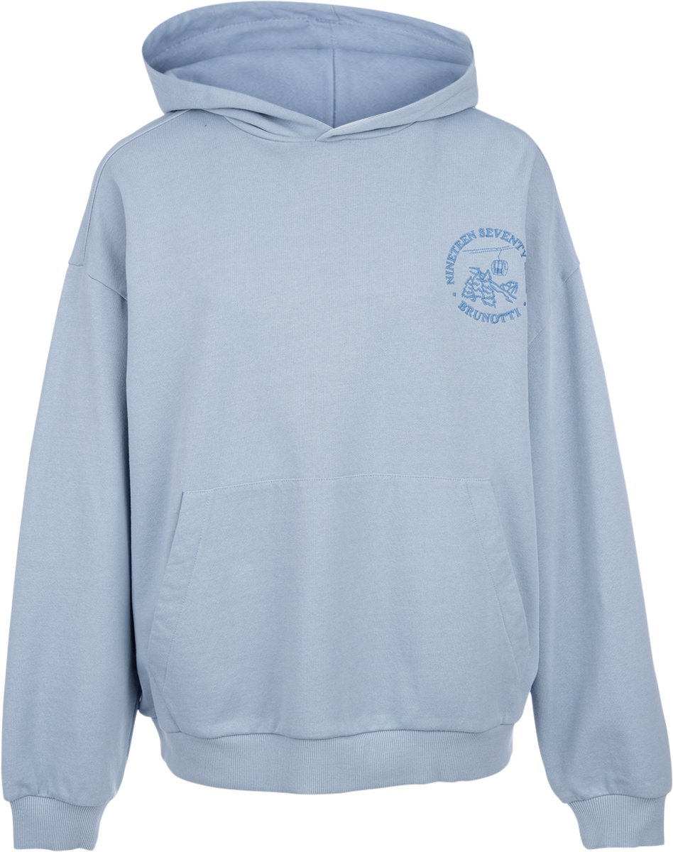 Brunotti Sita Hoodie Dames Pale Sweater met Capuchon Trui Loose fit Rib Details S Blauw