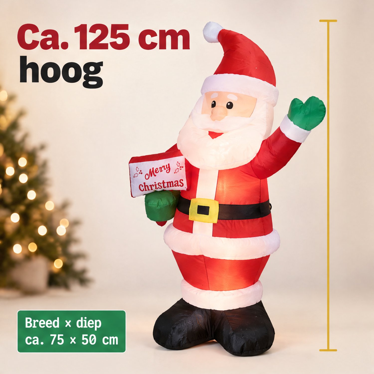 Levano Kerstversiering Buiten - Opblaasbare Kerstman - Kerstfiguren Buiten - Kerstdecoratie LED - Kerstman Verlichting - Opblaasbare Figuren - Tuindecoratie Kerst - Sfeerverlichting - Lichtfiguren Kerst – foto 3