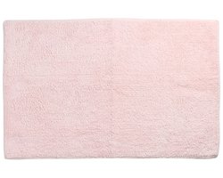 Differnz Initio Badmat 50x80 cm Roze - Anti-slip Laag voor Extra Veiligheid - Geschikt voor Vloerverwarming - 100% Katoen - Effen Design - Rechthoekige Vorm - Kleur Roze
