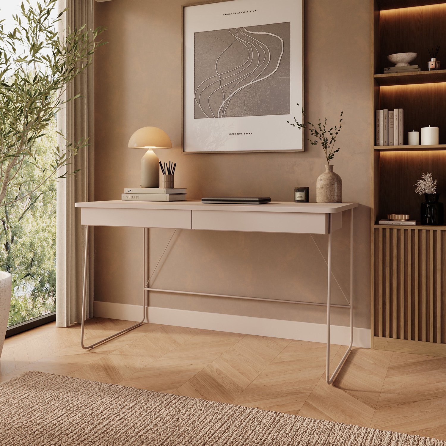MEUBELLA Medea - Bureau - Beige - 135x67x77 cm