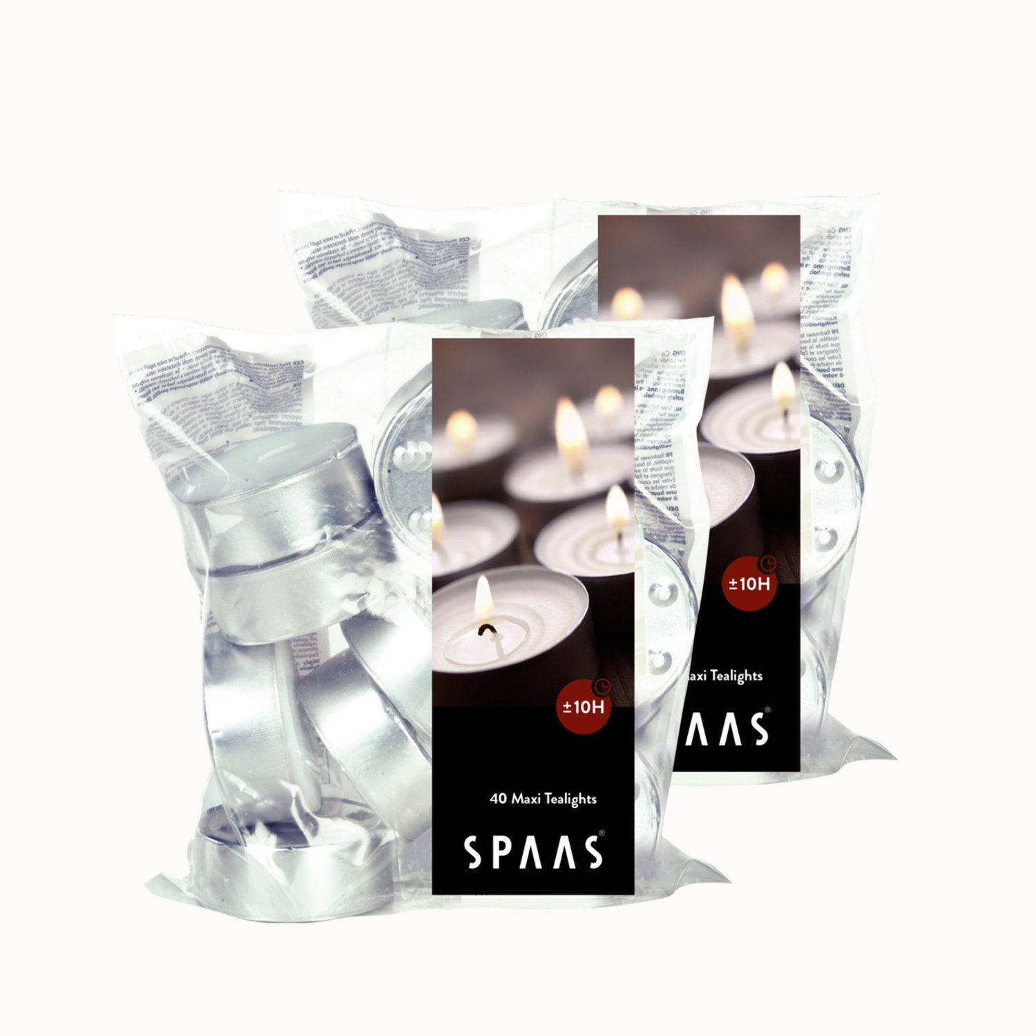SPAAS Maxi Theelichten Grootverpakking – 80 kaarsen – Geurloos – circa 10u – Ø5,8cm Wit