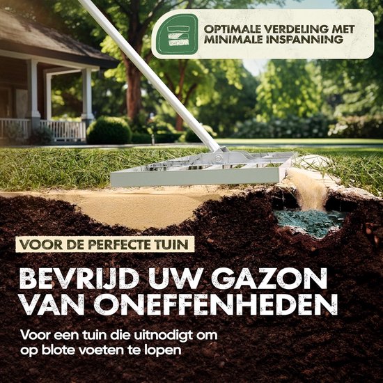 Gazonrakel - Geen Kleur - 75 x 35 cm - Met Demonteerbare Steel - Voor Gazononderhoud — afbeelding 4