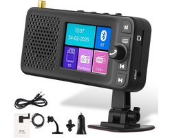 Digitale DAB+ Radio-adapter voor Autoradio - Zwart - Compacte Adapter met Bluetooth en LCD-display - Voor Auto en Thuisgebruik