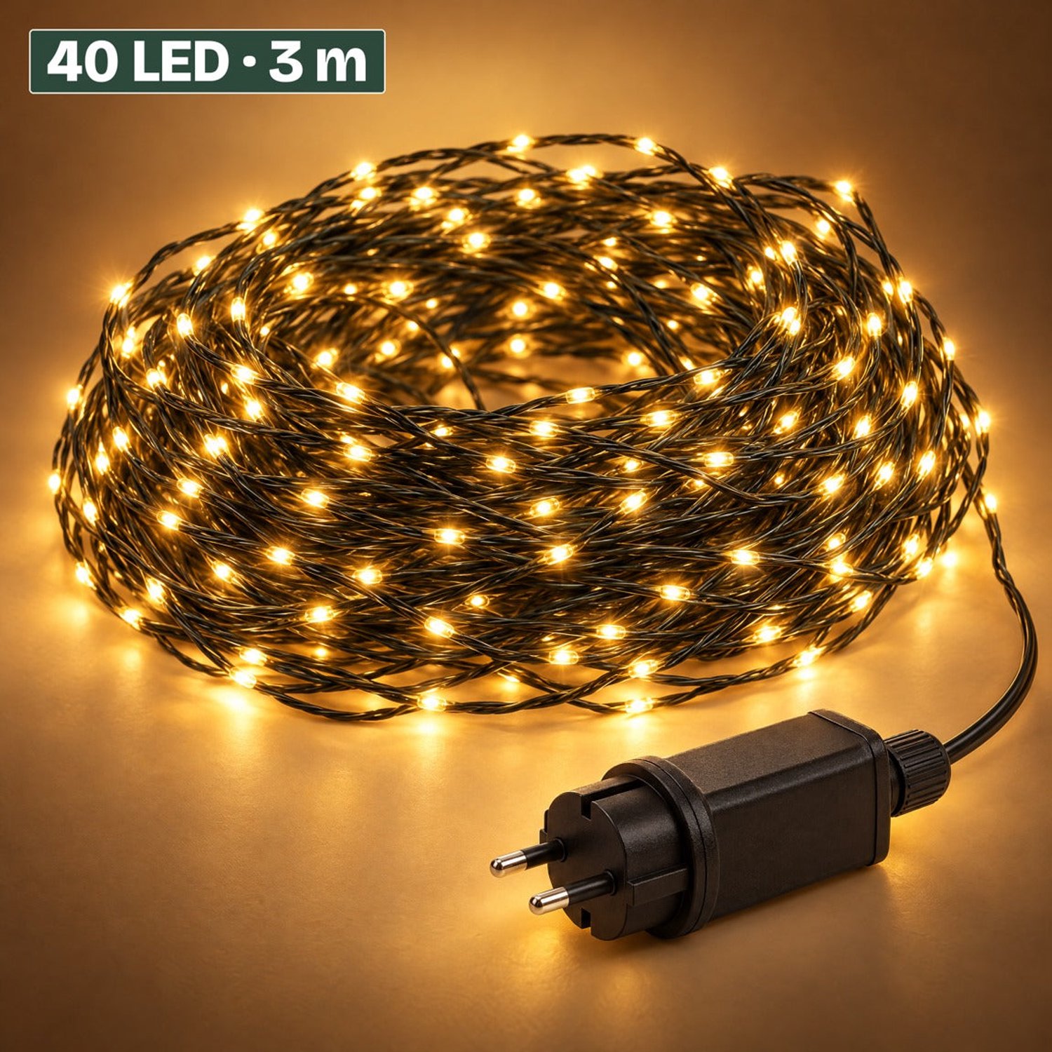 Levano Kerstverlichting Buiten 3 m - Kerstboomverlichting - Lichtsnoer - Kerstlampjes - Kerstdecoratie voor Binnen - LED Verlichting - Lichtslinger Buiten - Sfeerverlichting - Kerstverlichting Binnen - LED Draadverlichting - Extra Warm Wit