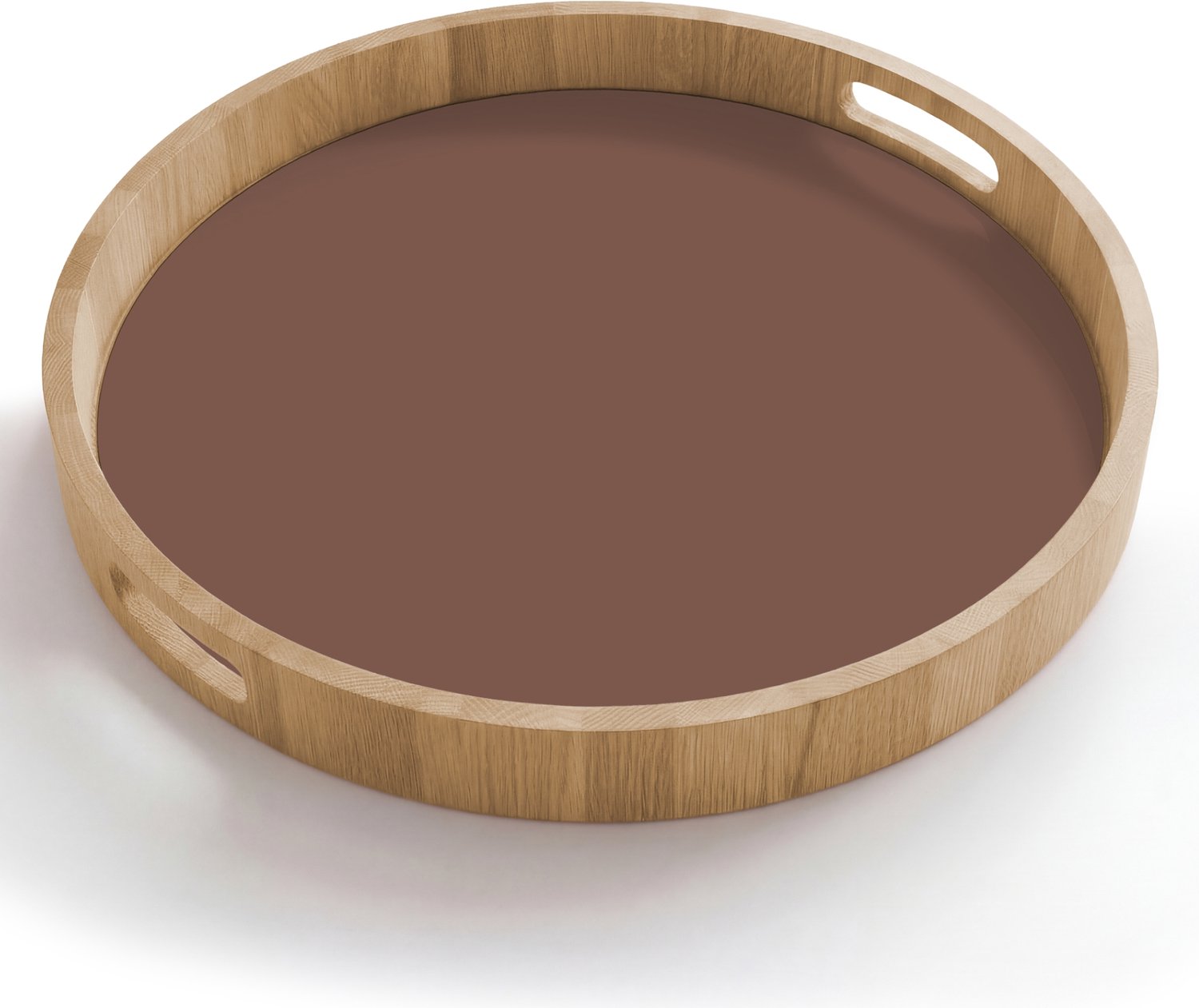 Dienblad rond 50x50 cm - Schootdienblad hout - Muted - Chestnut - Bruin - Borrelplank rechthoek - Plateau houten dienbladen