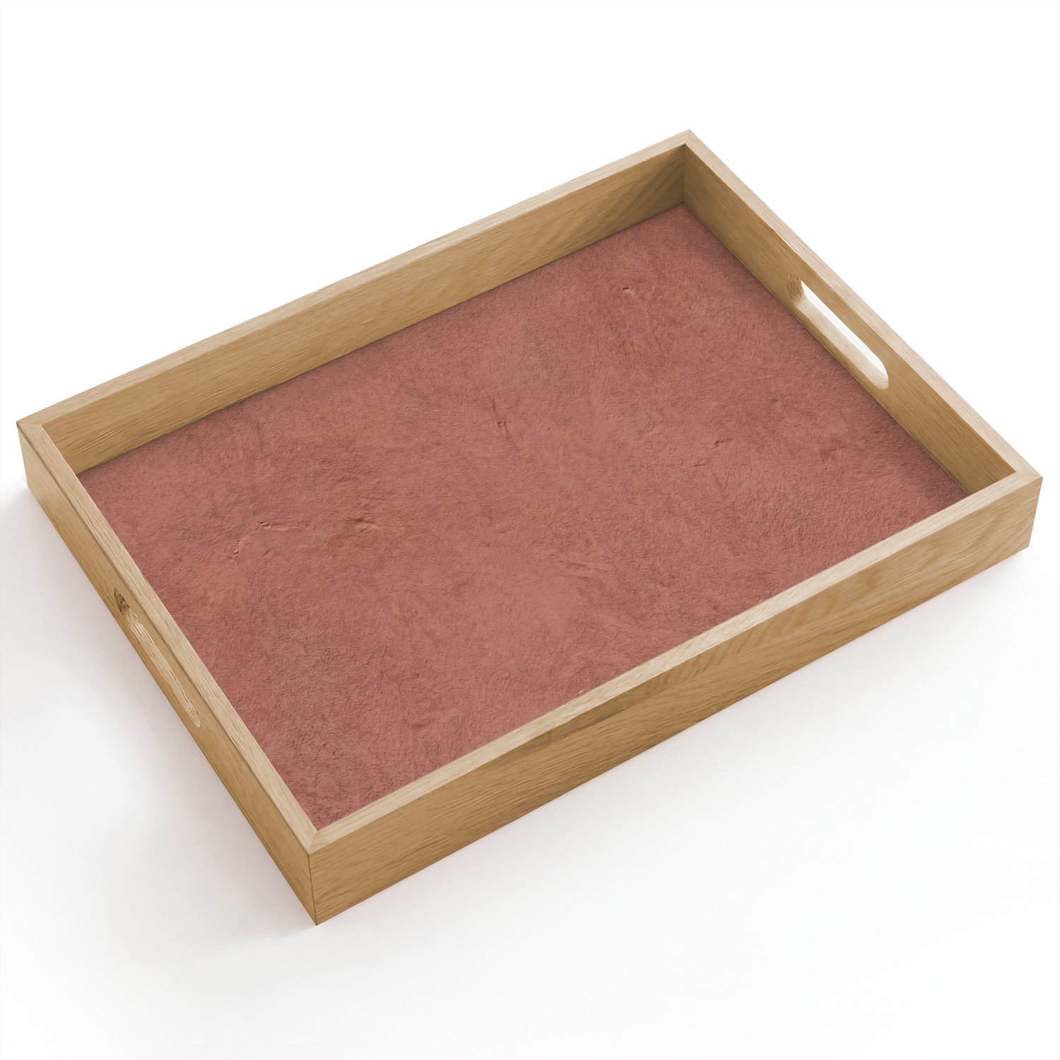 Dienblad hout 40x30 cm - Schootdienblad - Textuur - Roodbruin - Grof - Modern - Borrelplank rechthoek - Plateau dienbladen