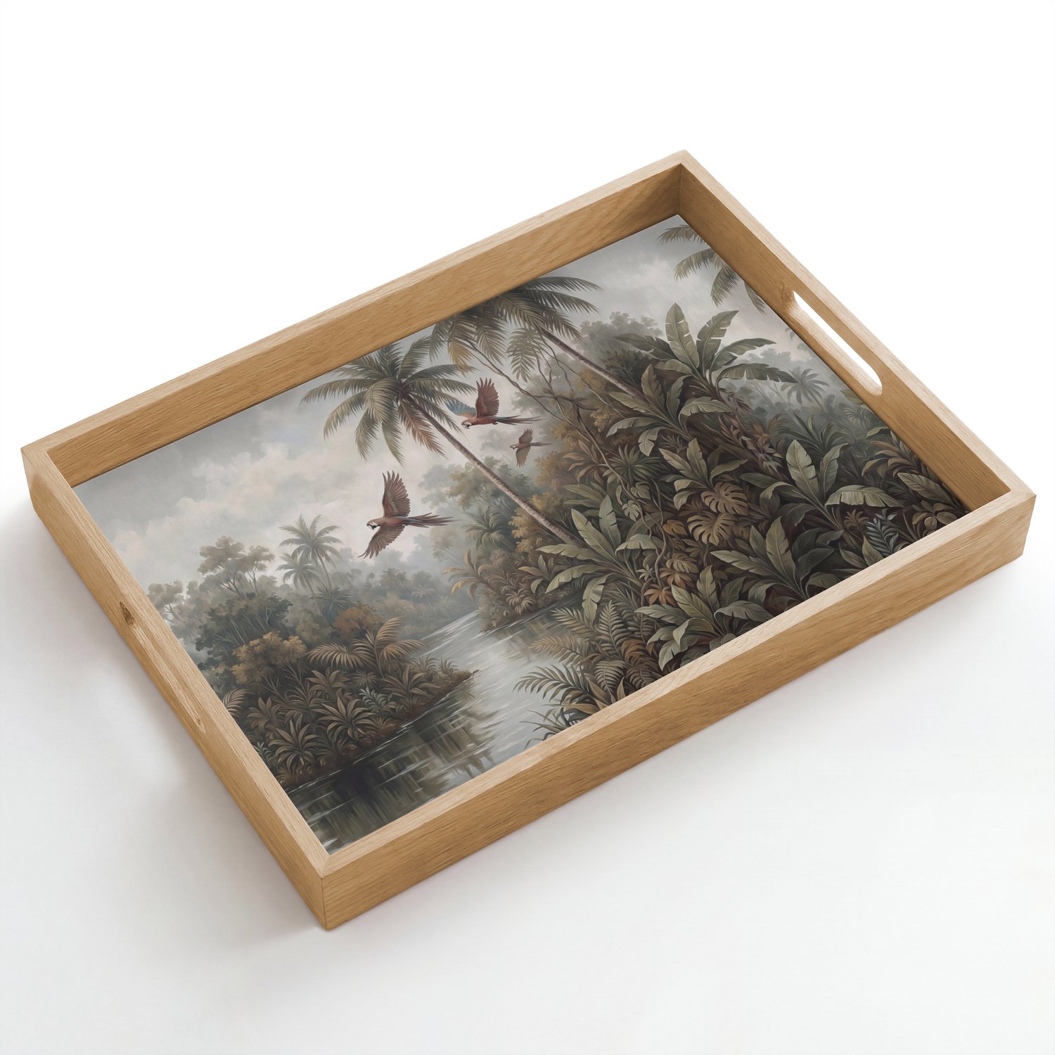 Dienblad hout 50x35 cm - Schootdienblad - Vogel - Vliegend - Tropisch - Landschap - Klassiek - Borrelplank rechthoek - Plateau dienbladen