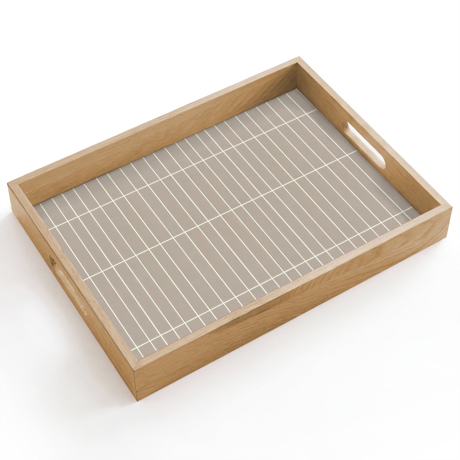 Dienblad hout 40x30 cm - Schootdienblad - Verticaal - Wandtegel - Licht Beige - Borrelplank rechthoek - Plateau dienbladen