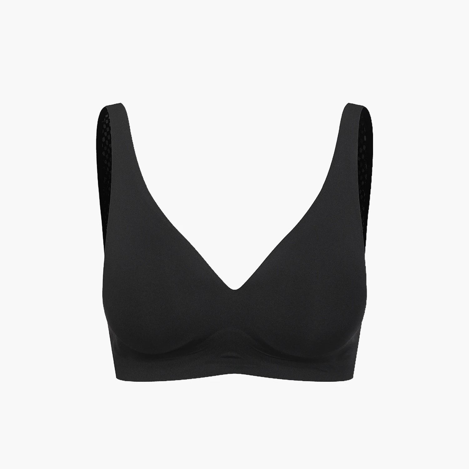 cfab Comfortabele push-up bh met kant - Zwart - M - BH Zonder Beugel Voorgevormd - Ondergoed - Naadlos