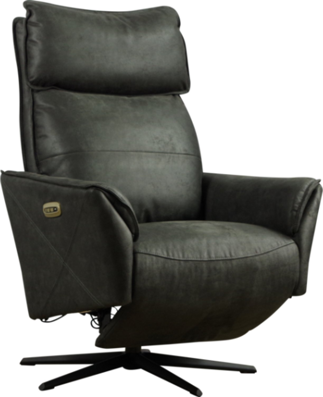 Meubelplaats Elektrische relaxfauteuil Toon - Bull Antraciet 67 - 2 motoren en accu
