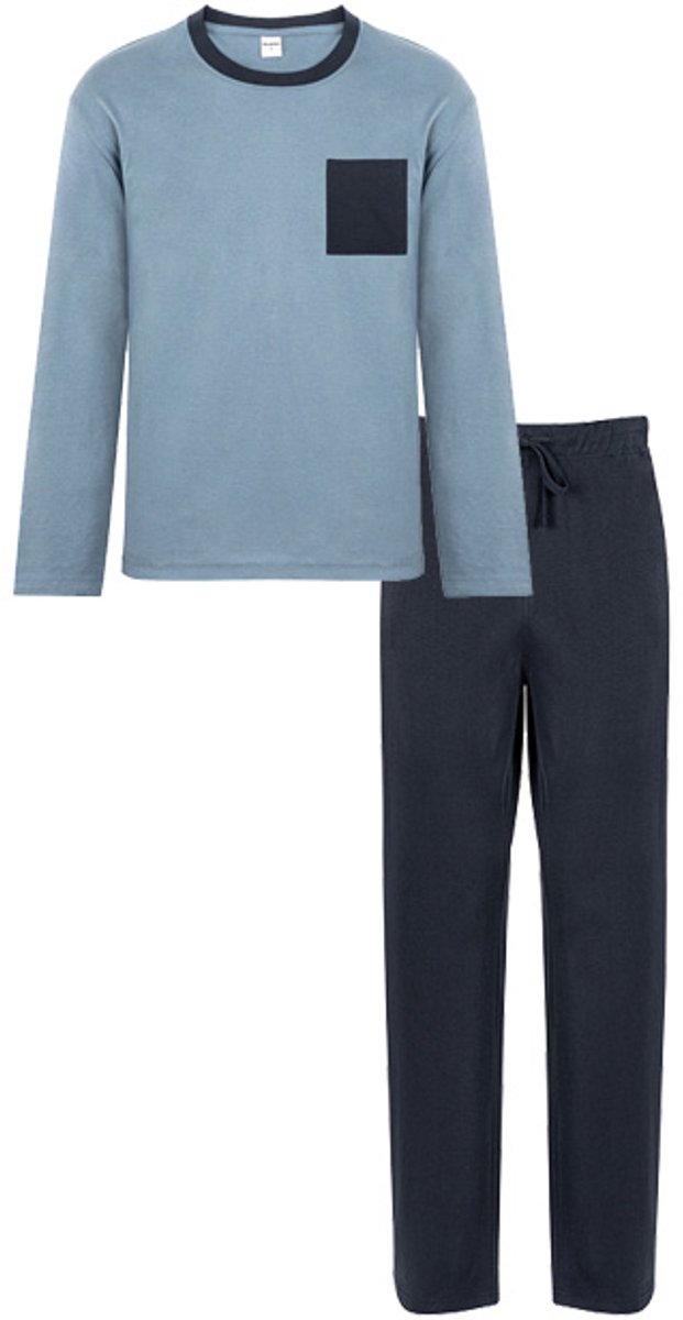 Milanoro - Katoenen pyjama voor heren - Blauw - M