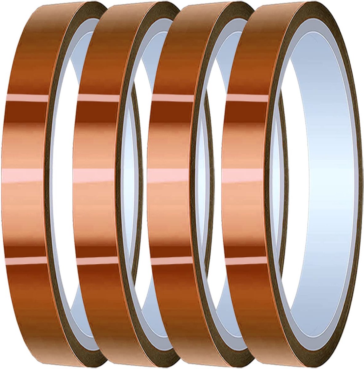 4 Rolls 10mm*28m(90ft) High Temperature Tape High Temperature Tape Polyimide Heat Resistant Tape Thermal Tape Kapton - ShopVlot