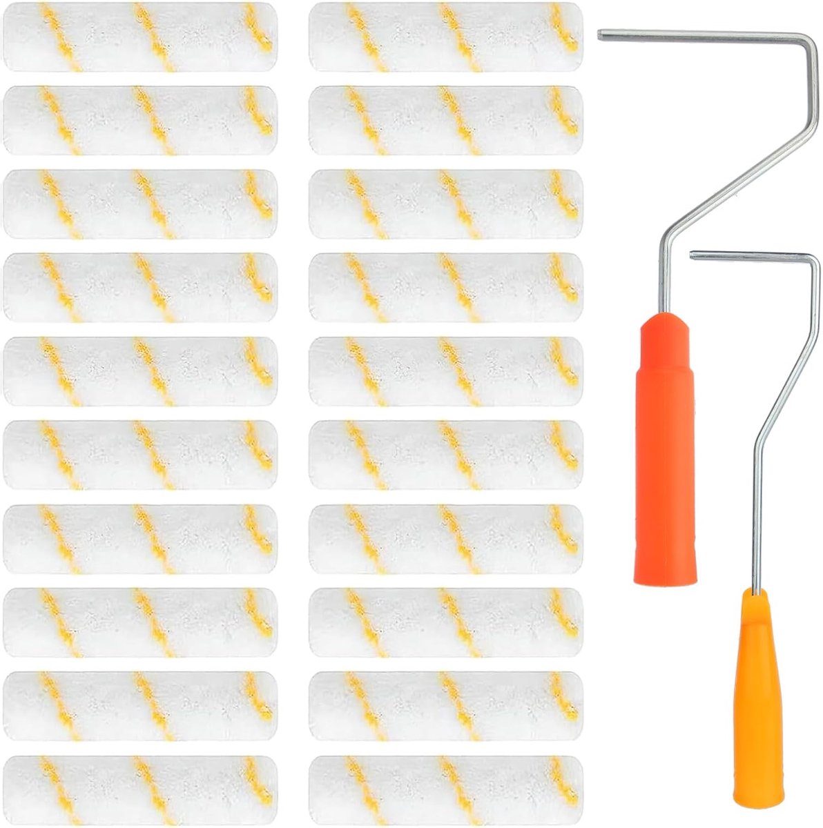 Verfrollers, klein, 15 cm, wandverf, mini-verfroller, kwast met rubberen handgrepen, geschikt voor familiekamer, muur, architectuurdecoratie en schilderbenodigdheden (veelkleurig)