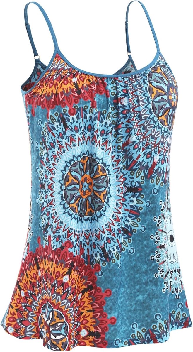 Dames verstelbare spaghetti tops geïntegreerde beha onderhemd losse mouwloze blouse S-XXXXL