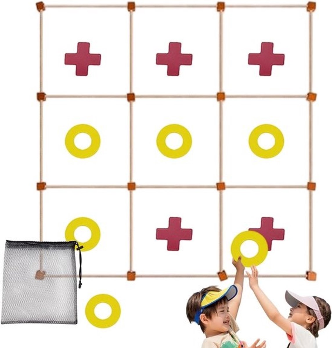 Enorm buitenspel - Tuinspel en gazonspel - Hand-oogcoördinatie - Milieubestendig ontwerp - Bord van 90 x 90 cm - Meerdere kleuren