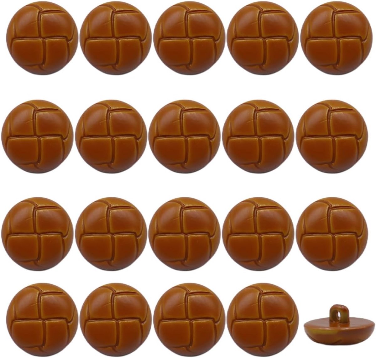 20 stuks textuur voetbalknop, ronde paddestoelvormige decoratieve knop voor blazer, pakken, sportjas, uniform, jas (geel)