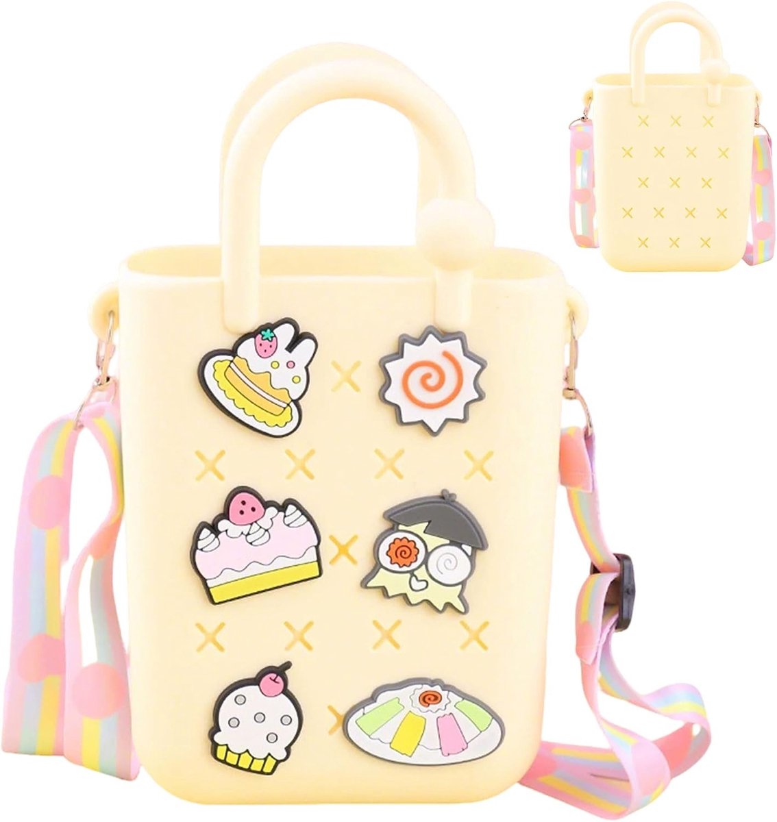 Verstelbare Schoudertas met Gat, Schattige Kleine Handtas voor Meisjes, Ideaal als Verjaardagscadeau, Draagbare Crossbody Tas voor Dagelijks Gebruik