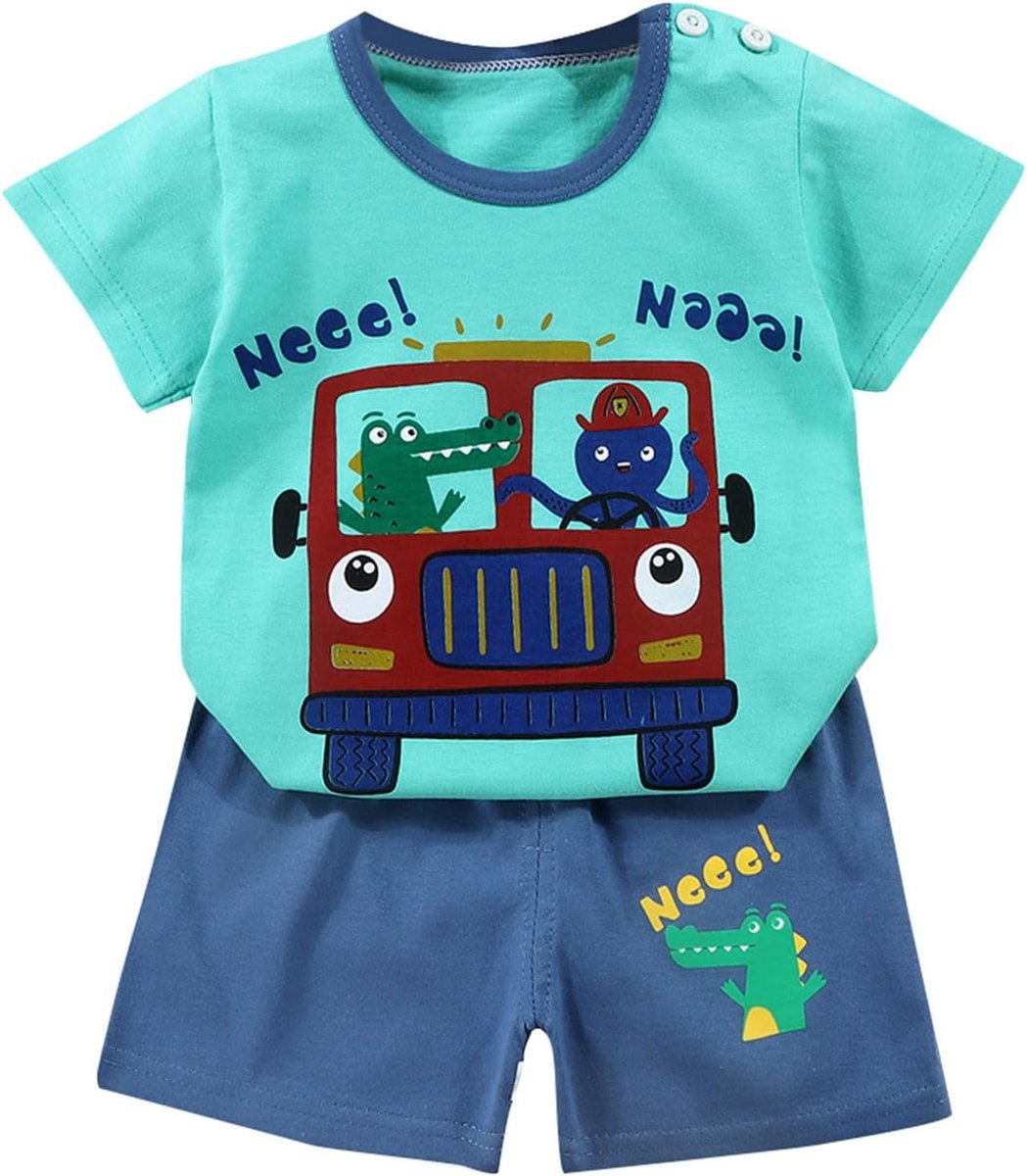 Zomerset voor jongens en meisjes, T-shirt met korte mouwen, shorts met korte mouwen, tweedelige set