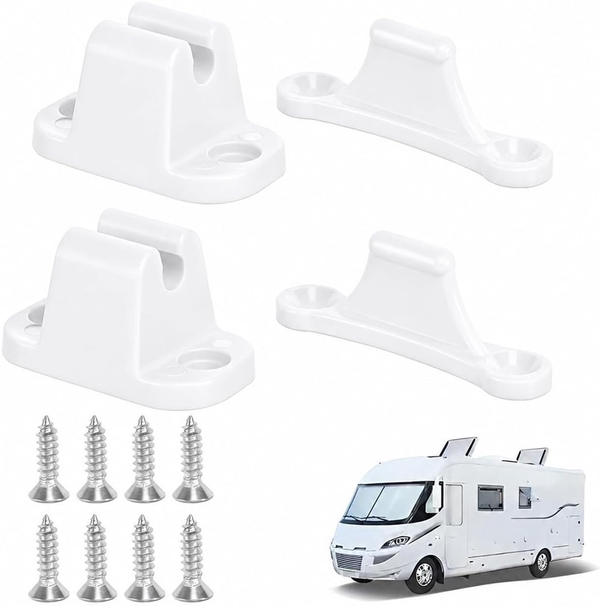3 sets witte vierkante standaard deurstopper camper caravan boten kasten