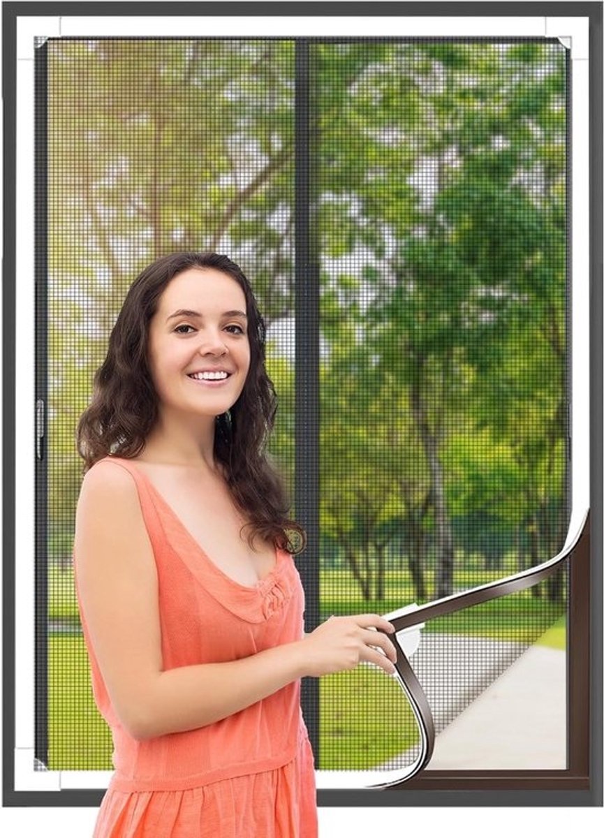 Verstelbare magnetische raamhor - 1.3 x 1.5 m - Muggennet met frame - Eenvoudige installatie - Insectenbescherming