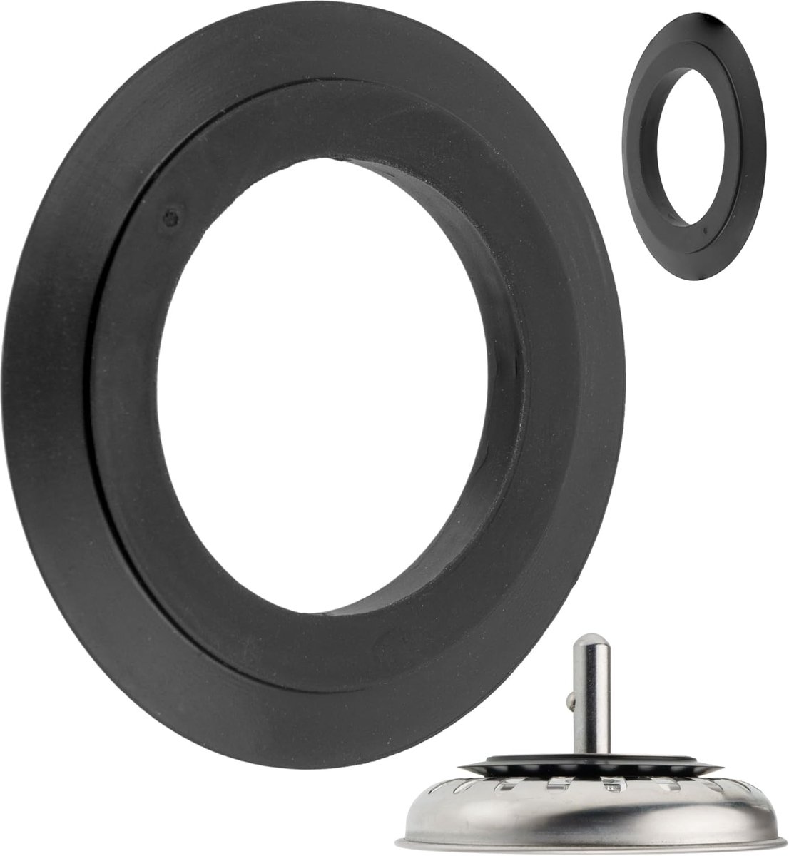 Universele afdichtringen voor zeefjes - 54,5 mm diameter - rubber - vervangende afdichting voor keukenafvoeren - ShopVlot
