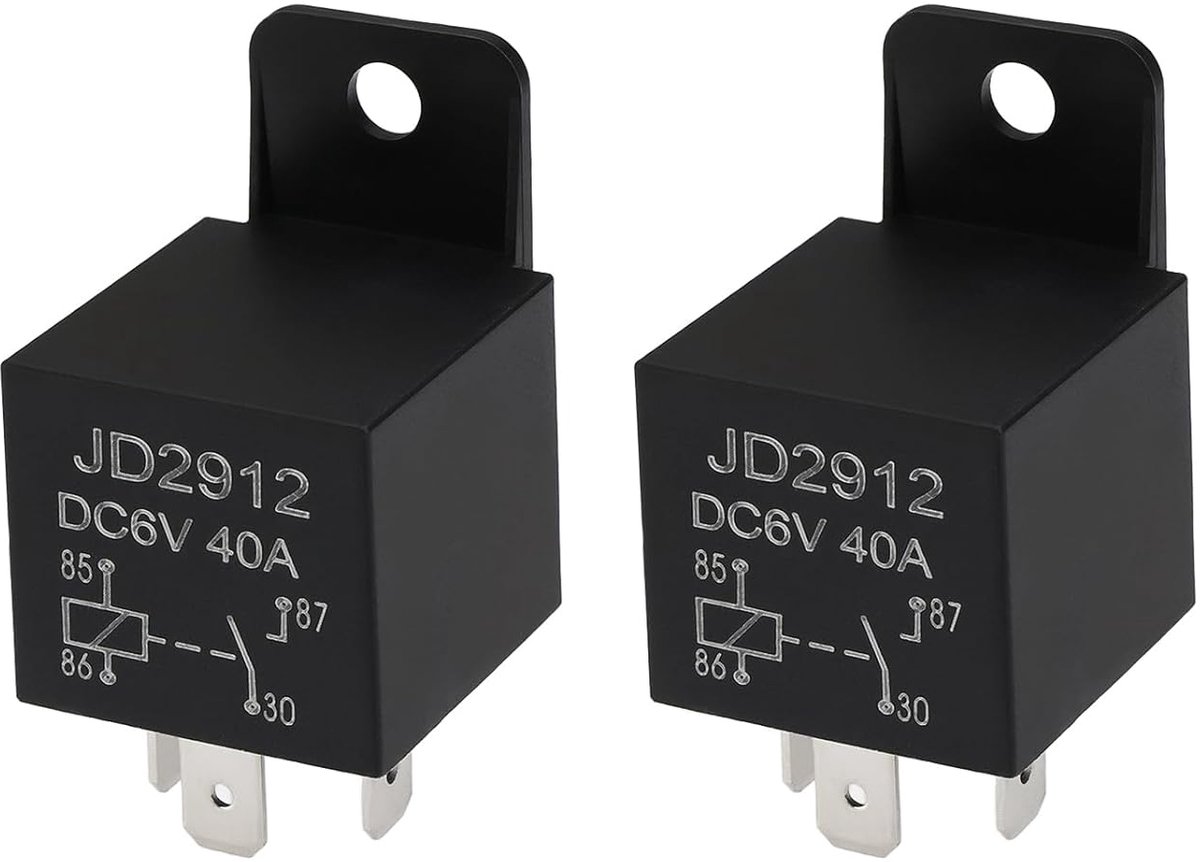 2PCS 4-Pin Automotive Relay 6V 40A 51.5x28mm 4-Contact Automotive Relay Applicable to Vehicle Circuits Radio Remote - ShopVlot