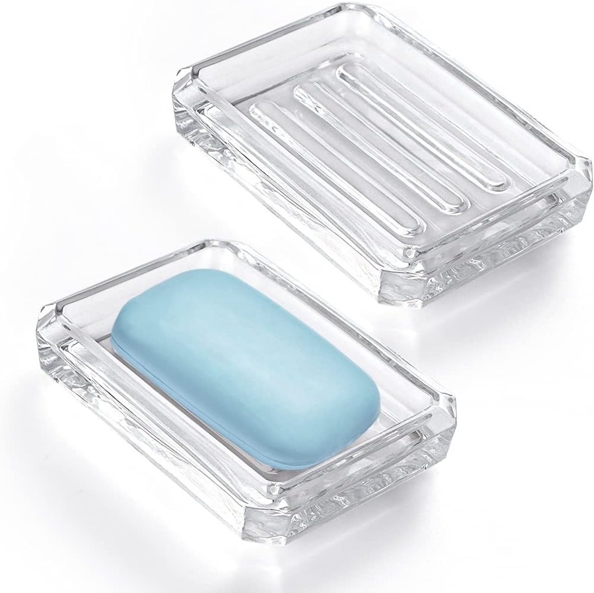 Transparante Zeepdispenser van Glas - Set van 2 voor Badkamer en Toilet, Ideaal voor Organisatie en Hygiëne