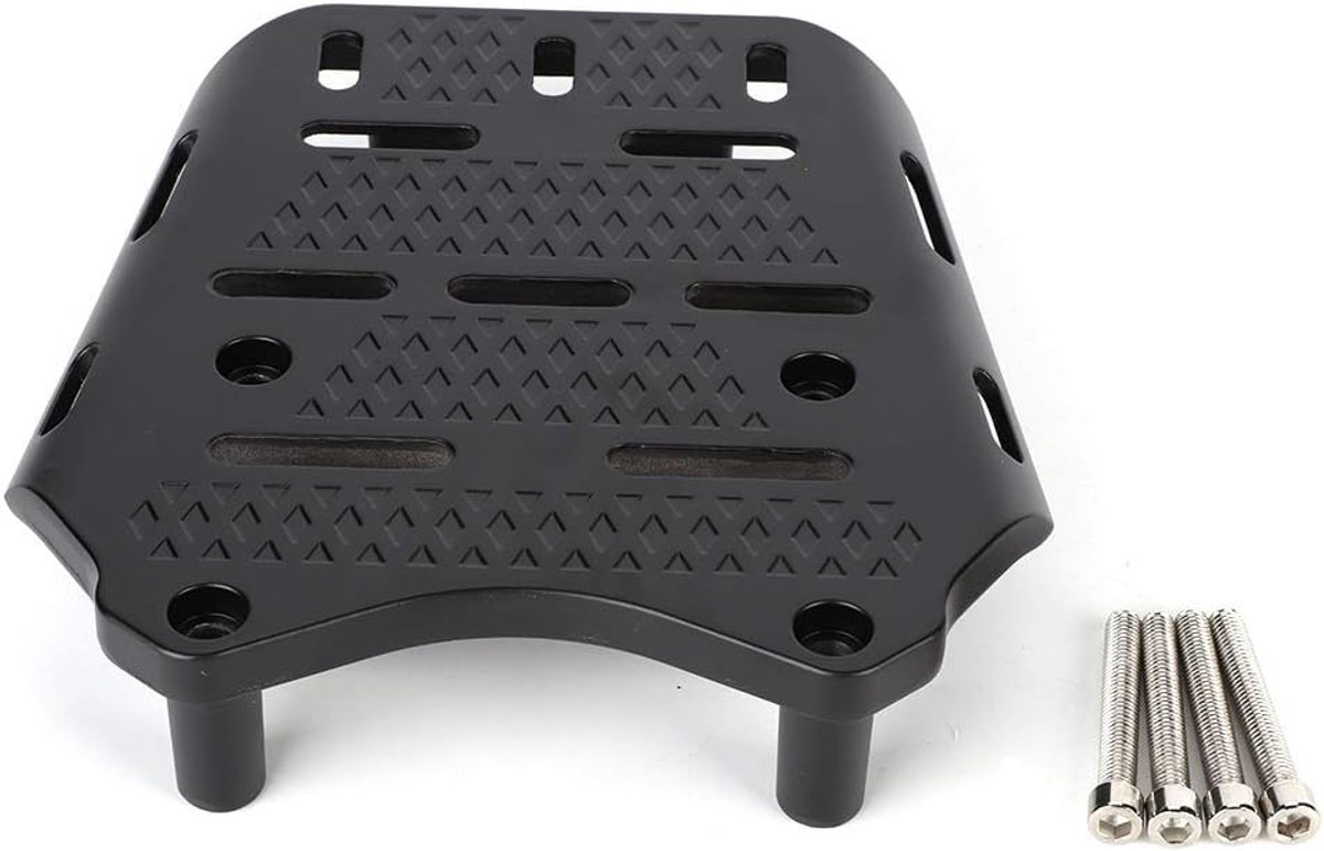 Motorcycle Rear Pannier Rack, Aluminum Alloy Rear Rear Rack Shelf Carrier for PCX 125150 2014-2019, Black