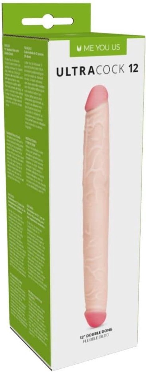 Me You U Us Ultracock 12" Double Penetrator Dildo - Realistic Dual Ended Dildo for Double Penetration - ShopVlot