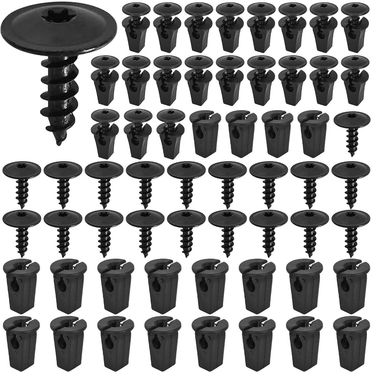 Pack of 80 Clips for Screws and Nuts Plastic Rivets Car Fixing Clips for Car Bumpers Car Door Car Truck Motorcycle Bus - ShopVlot