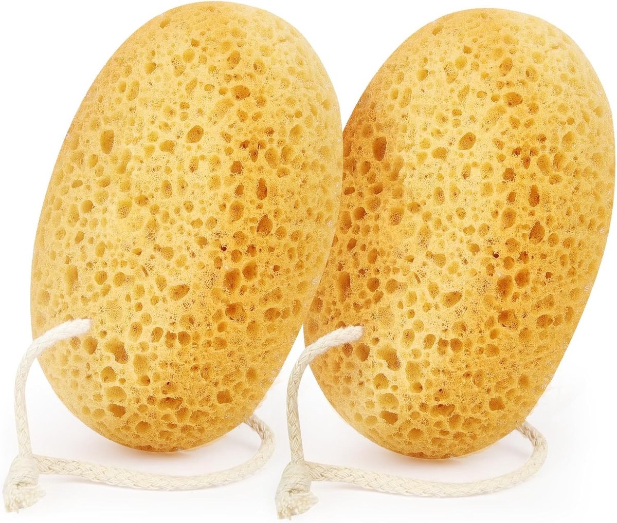 Grote Natuurlijke Bad Spons voor Dames en Heren, Ultra Zacht, Diepe Reiniging, Ideaal voor Gevoelige en Droge Huid, Set van 2 Stuks