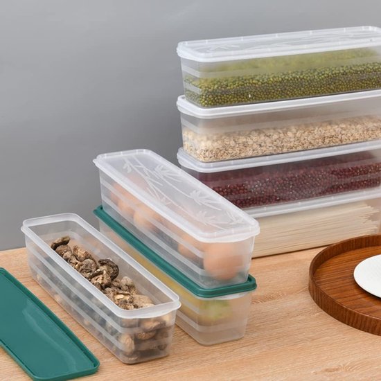 SnelShoppen - Pack van 2 Noodle Opslagdozen, Voedselopslag Containers, Spaghetti Pasta Dozen, Noodle Opslag, Stevige Stapelbare Opslagdozen voor Pasta — afbeelding 4