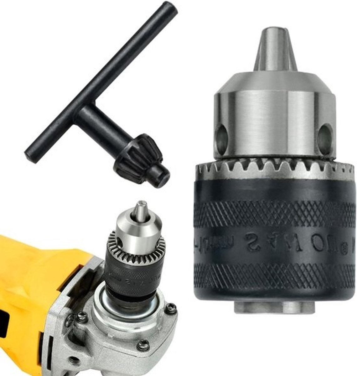 Elektrische boorkop - Ombouwkopadapter - Materiaal bewerken - Drie klauwen - 1.5-10mm klembereik - Metaal