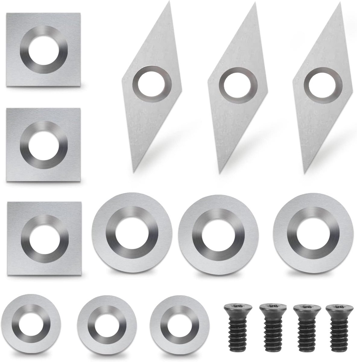 Draaiplaten 12pcs Hart Metaal Draaigereedschap - Voor houtdraaien - Geschikt voor beginners - Perfect voor afwerking - ShopVlot