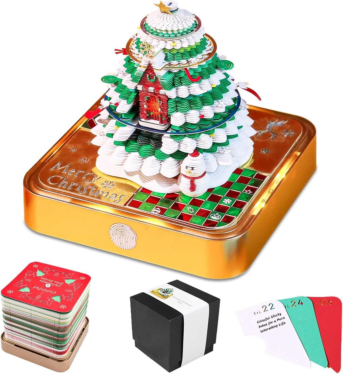 3D Calendar 2026, 3D Tear-off Calendar with Light, Christmas Tree, Creative Notes, 3D Notepad, Creative Paper - ShopVlot