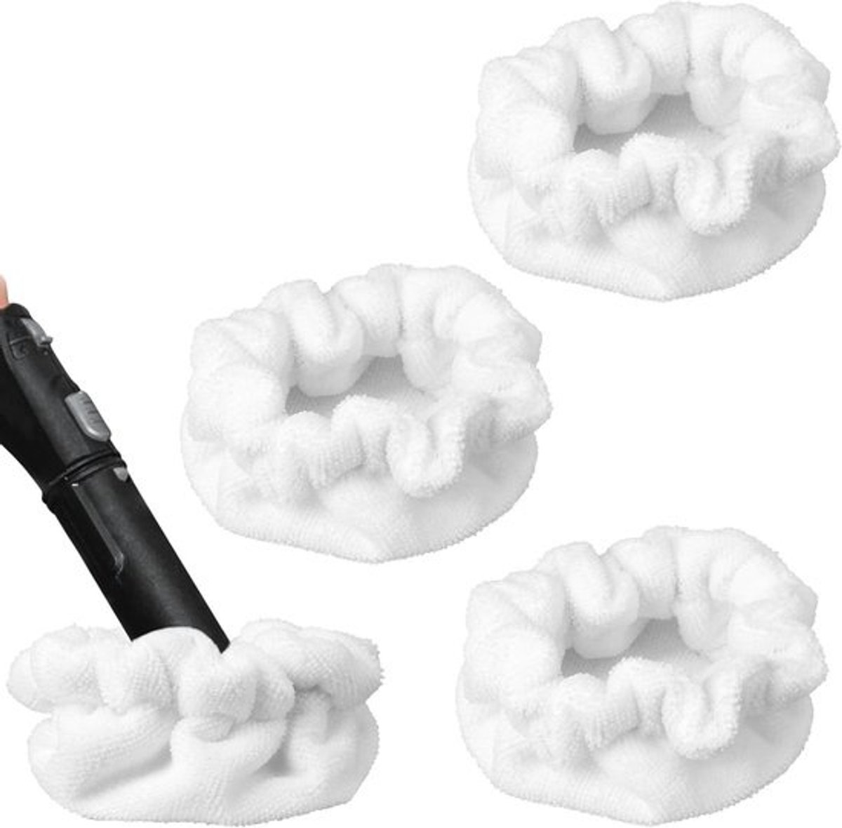 3 kleine driehoekige caps voor Dupray Neat stoomreiniger - wasbare mopdoeken van dubbel laags microvezel (wit)