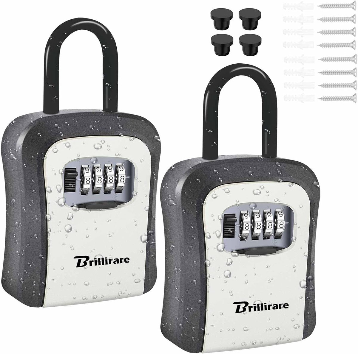 2-pack sleutelvergrendeling, waterdichte metalen 4-cijferige combinatieslot met afneembare beugel, resetteerbare - ShopVlot