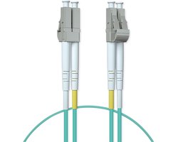 Ipolex LC naar LC glasvezel patchkabel multimode, 10Gb OM3 glasvezelkabel, duplex 50/125μm glasvezel internetkabel, LSZH glasvezel jumper voor MMF SFP/SFP+ transceiver, 1 meter, 2 stuks
