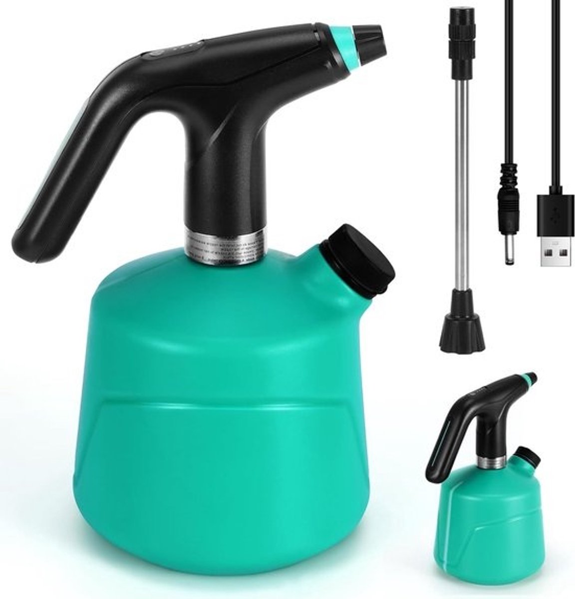 Oplaadbare elektrische sproeifles van 2 liter met verlengstang - Voor tuinieren en schoonmaken - Voor planten en tuinonderhoud