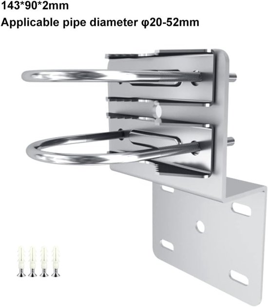 Muurbeugel voor buitenantenne met dubbele U-vormige klem en accessoires voor antenne-installatie — afbeelding 5