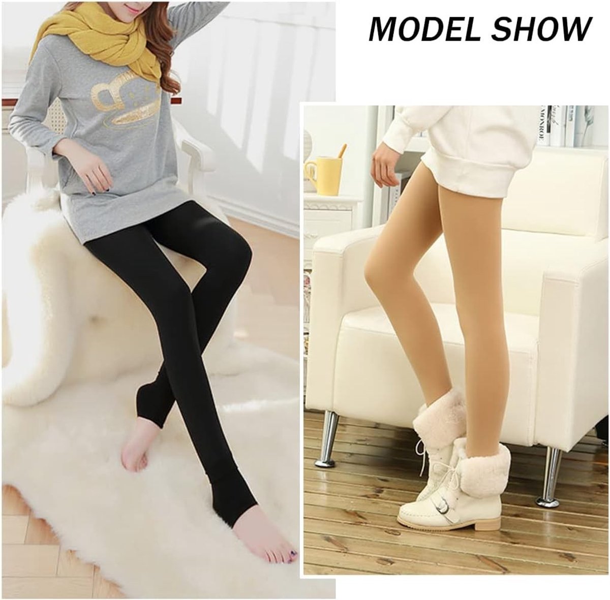 Dames Winter Leggings met Fleece Voering en Hoge Taille voor Comfortabele Sportieve Activiteiten en Casual Dagen