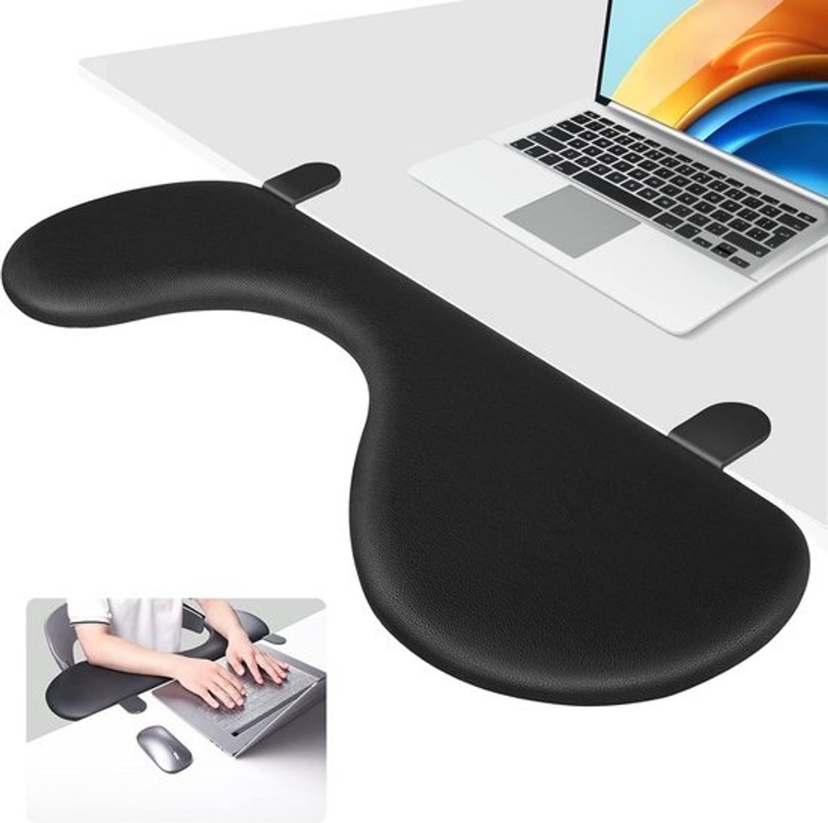 Ergonomische bureauverlenging met polssteun en armsteun - werkcomfort