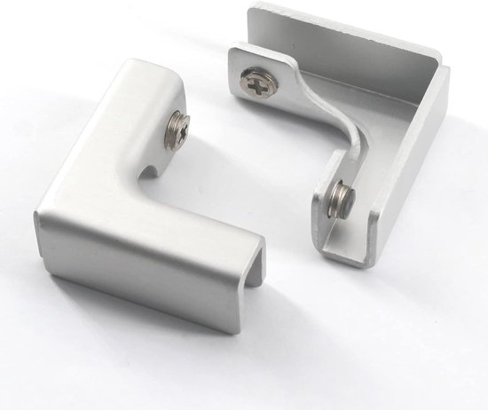 Glasbeugel voor bevestiging, aluminiumlegering, glassteun - 4 stuks, ideaal voor glasinstallaties, stevige bevestiging en eenvoudig te monteren — afbeelding 5
