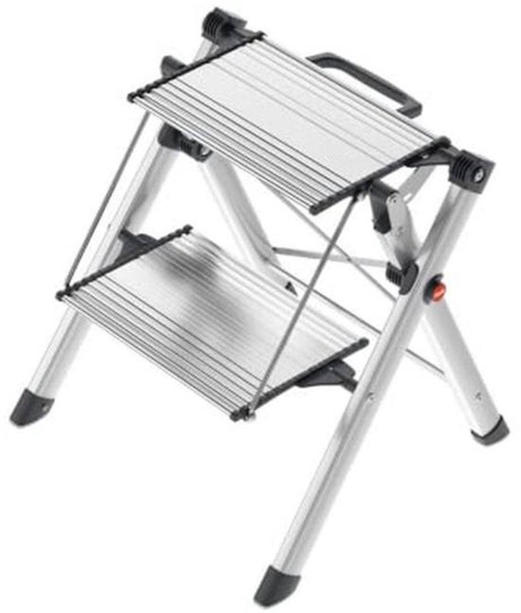 Aluminium opstapladder - Met grote treden en draaggreep - Veilig en comfortabel