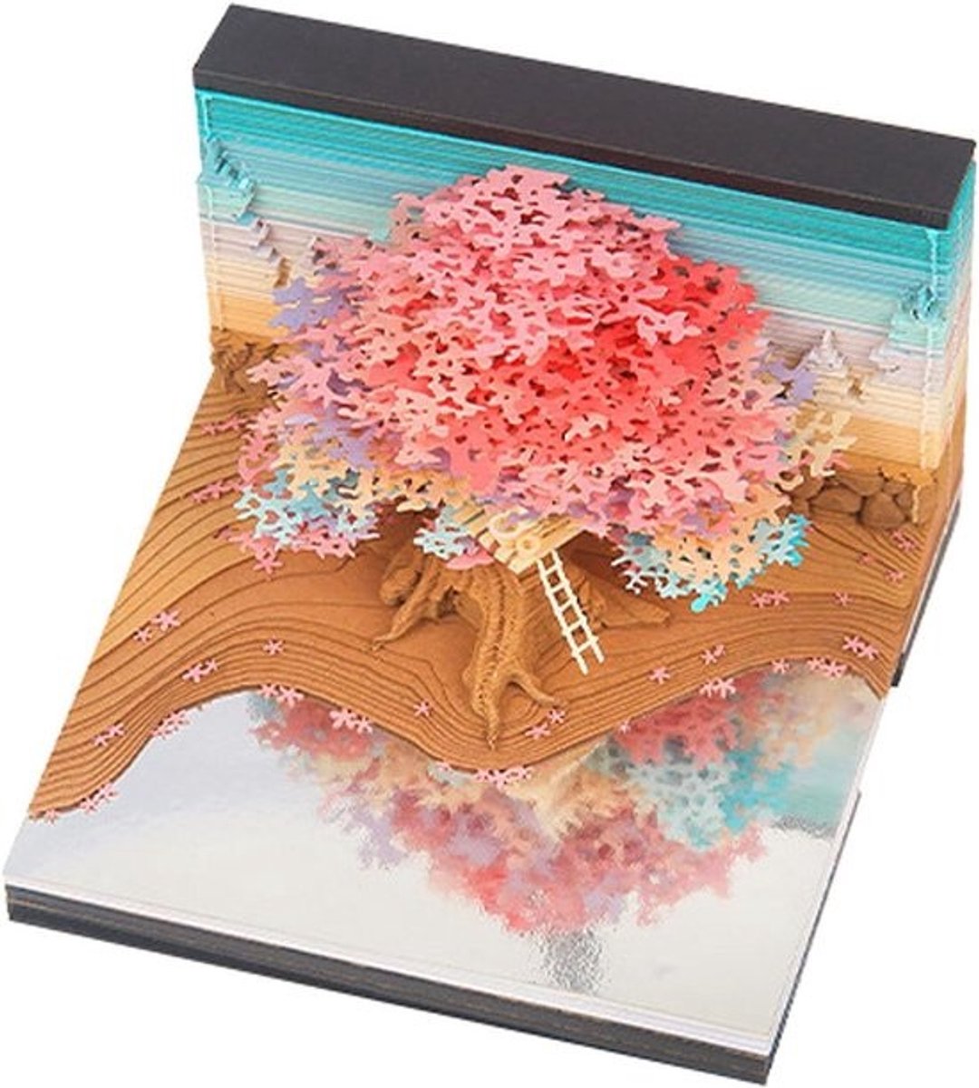 Memo Pad 2024 Kalender Boom Creatief Kladblok Desktop Decor 3D Kunst Kalender Sculptuur